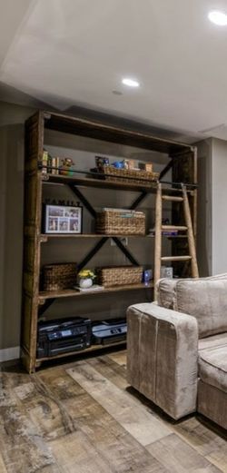 Bookcase with ladder