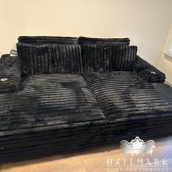 Oversized Fluffy Double-Chaise Lounge