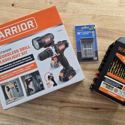 Drill & Flashlght w/ Bits