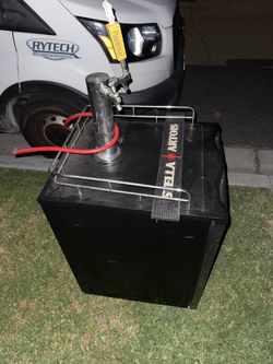 Kegerator with Draft Beer Tower and Tap