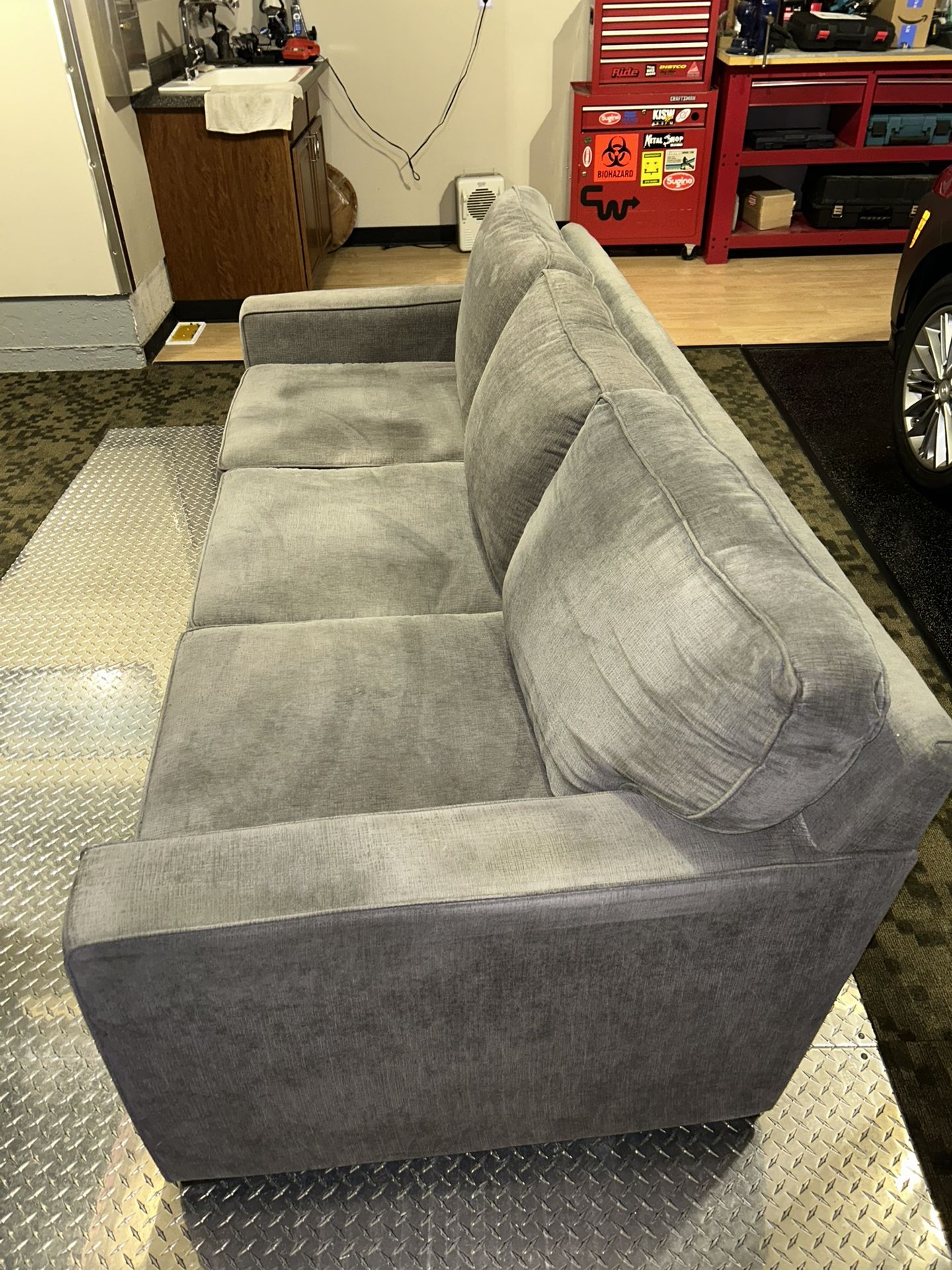MACYS Radley 86" Fabric Sofa Charcoal Grey