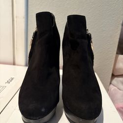 Black Suede Platform Ankle Boots