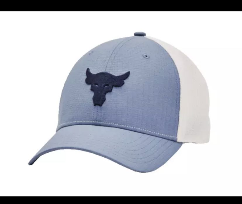Under Armour Project Rock Hat Mens Adjustable PR Bull Trucker Cap Blue White new
