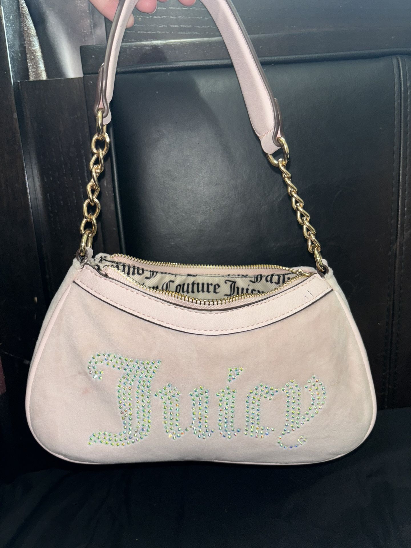 Juicy Couture Pink Velvet Shoulder Bag