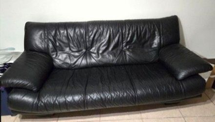 Black Leather Sofa Couch