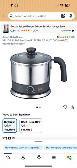 1.2 Liter Stainless Steel 304 Electric Cooker With Rotating Base