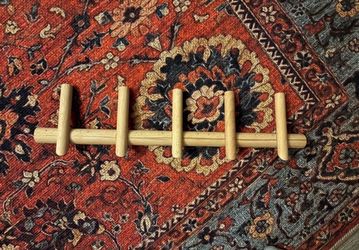 Wooden Wall-Mounted Coat Rack with 5 Pegs