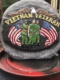 Solid Concrete Vietnam Veteran Memorial Rock 