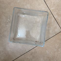 clear glass rectangle vase