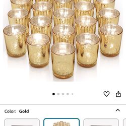 Gold Glass Votives X 72