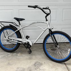 Badass Electra Silver Sparker spl 3 Speed Aluminum Frame Fat Tire Attitude Cruiser