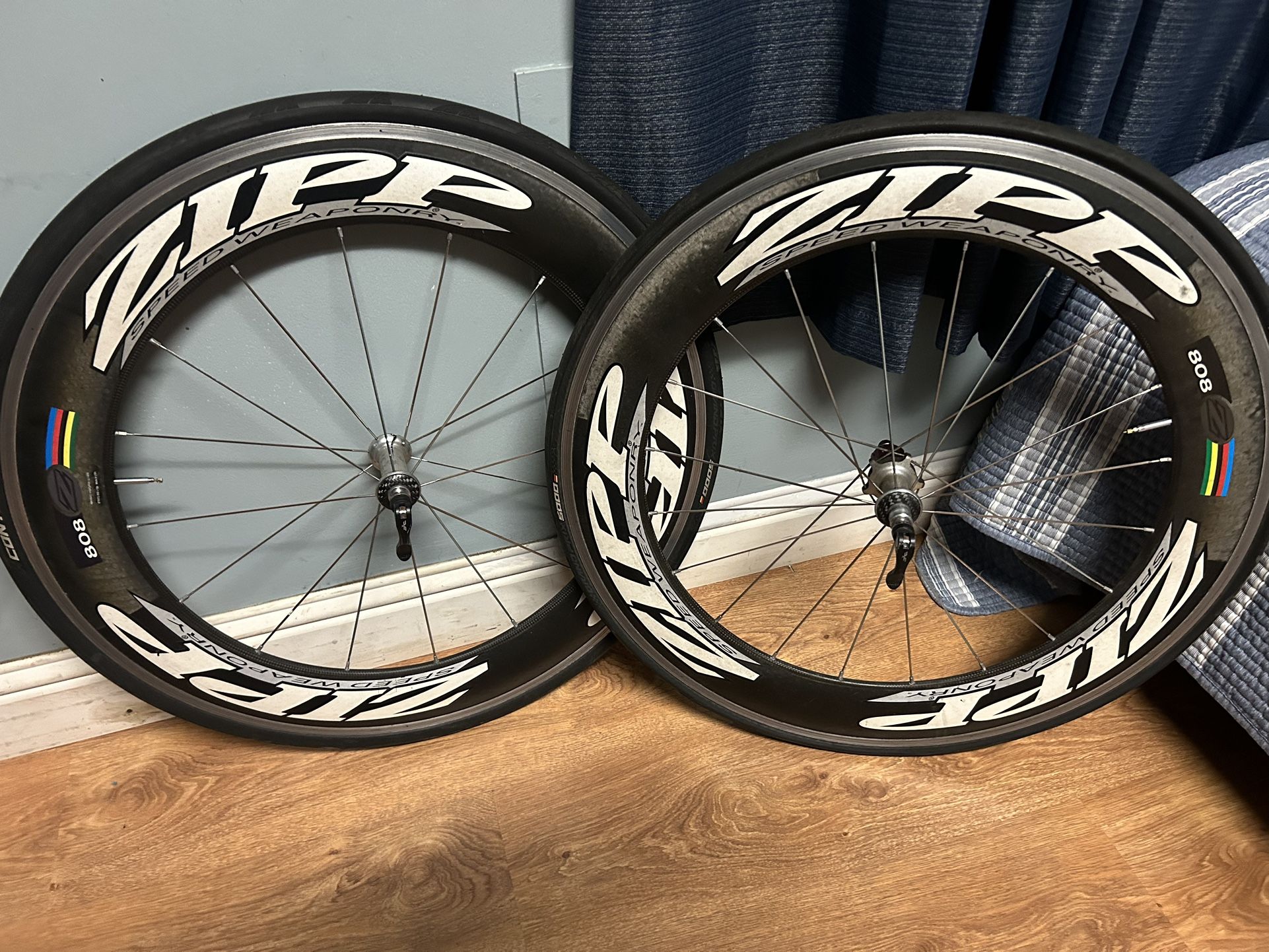 ZIPP Triathlon Ironman Race Wheels 808 Tubular Wheelset 700c zip(RARE)