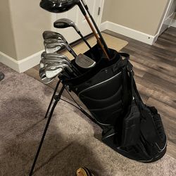 Complete Set of Taylormade & Cleveland Golf Clubs with Nike Bag