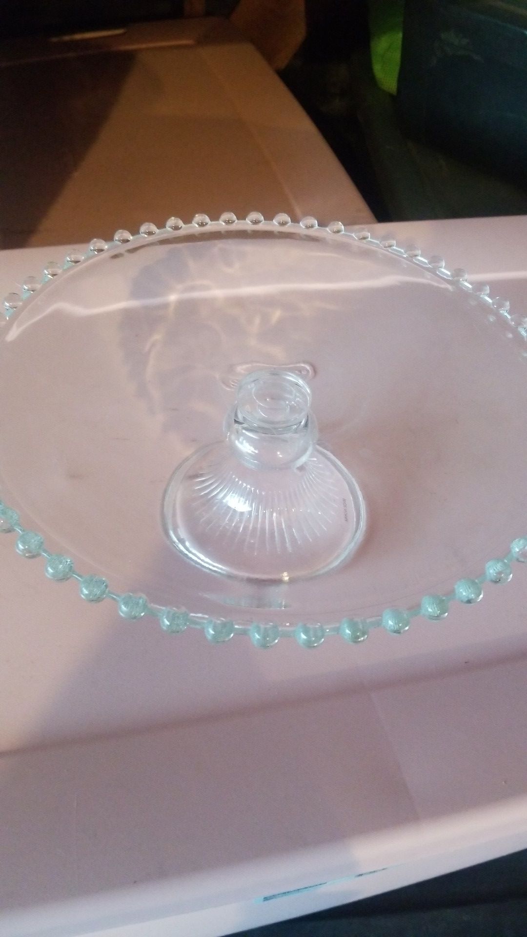 Glass cake stand heavy duty like new