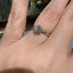 14K Yellow Gold Natural Diamond Beautiful Engagement Wedding Ring 