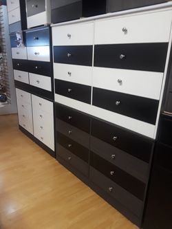 8 cabinet dresser black and grey and white
