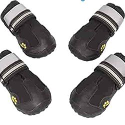 Dog Boots Waterproof Dog Booties Dog Shoes with Reflective Straps Rugged Anti-Slip Sole Paw Protector Hot Pavement for Medium Large Dogs 4Pcs