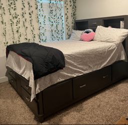 Queen storage bed