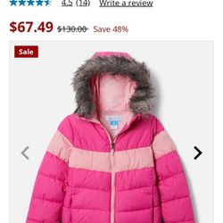 Girls Columbia Coat Size 14/16 $30