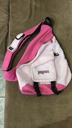 Y2K JanSport Pink and White Sling Bag