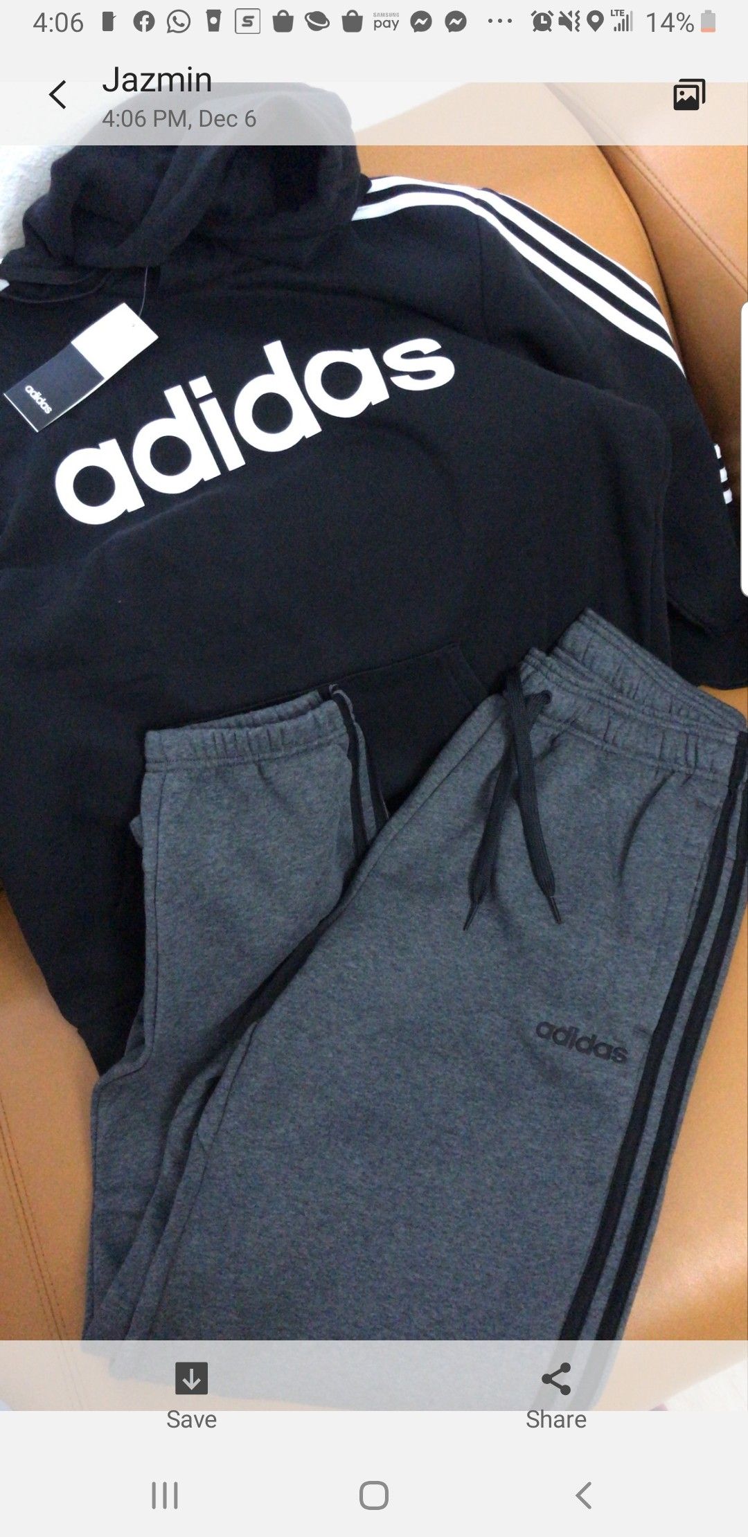 Brand new men's Adidas medium jogging suit