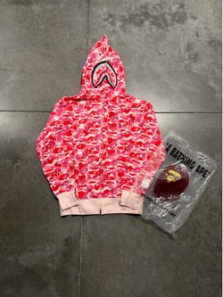 Bape Zip Up Pink Hoodie