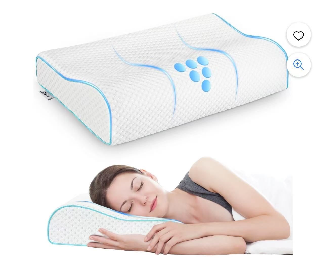 Memory Foam Pillows, Bed Pillow for Sleeping, Ergonomic Cervical Pillow Neck Support Pillow for Side Back Stomach Sleeper, Orthopedic Contour Pillow f