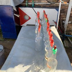 Snowball Flavor quart size glass and Plastic bottles with Pourers and caps