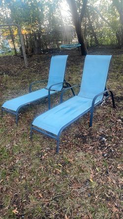 Wrought Iron Outdoor Patio Lounge Chairs Set of 2