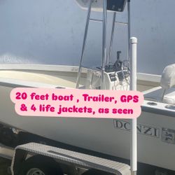 For Sale ,  BOAT 22 Feet , GPS , Trailer & 4 Life Jackets As Is , Acepto Ofertas , 