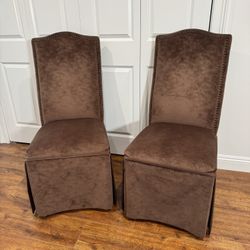 2 Matching Brown Dining Chairs