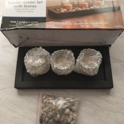 Mainstays Candle Holder Set With Stones