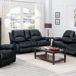 Black Reclining Livingroom Set 