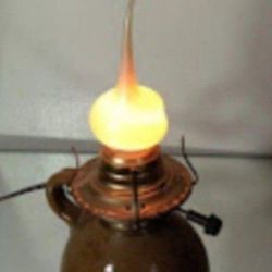 VICKIE JEAN'S SUNSET STONEWARE JUG LAMP 10"