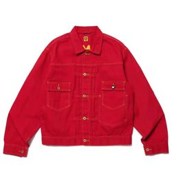 Rabbit Embroidered Baseball Jacket Red Human Made