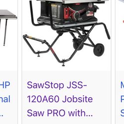 I am selling my sawstop table saw, the photo you see is how much it costs new, mine is almost new, everything works, the sensor too