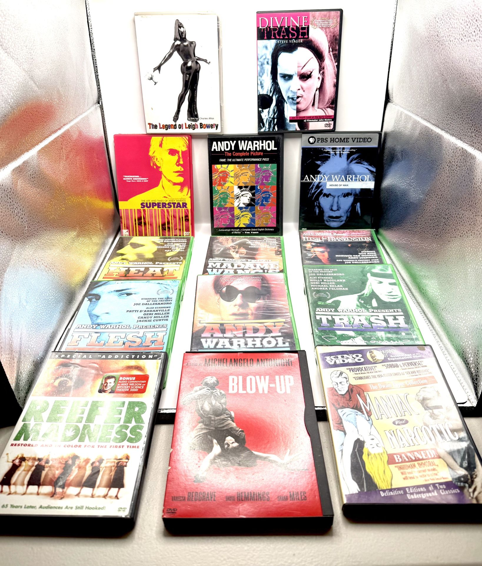 14 DVDs Andy Warhol Presents, Documentary, Divine, John Waters, Rare Art films.