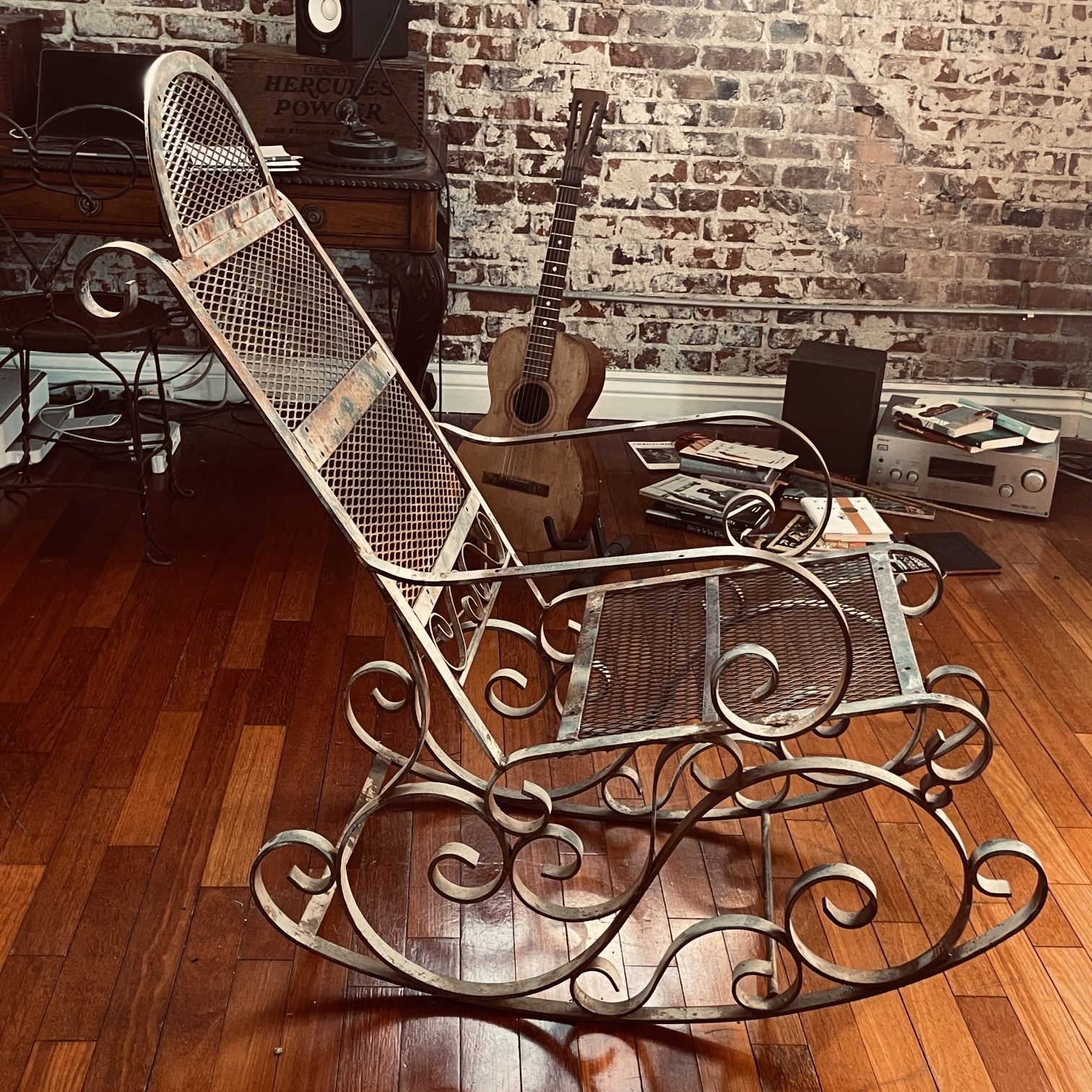 Industrial Antique Iron Rocking Chair Rocker