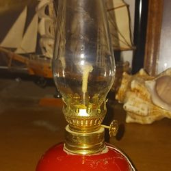 Red Italian Oil Lamp
