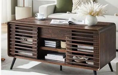 Modern Wood Coffee Table with Storage