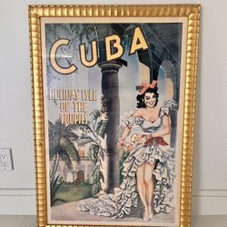 “CUBA” Gold Framed Picture