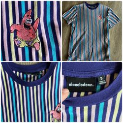 Nickelodeon Patrick Star Striped T-Shirt Size Small