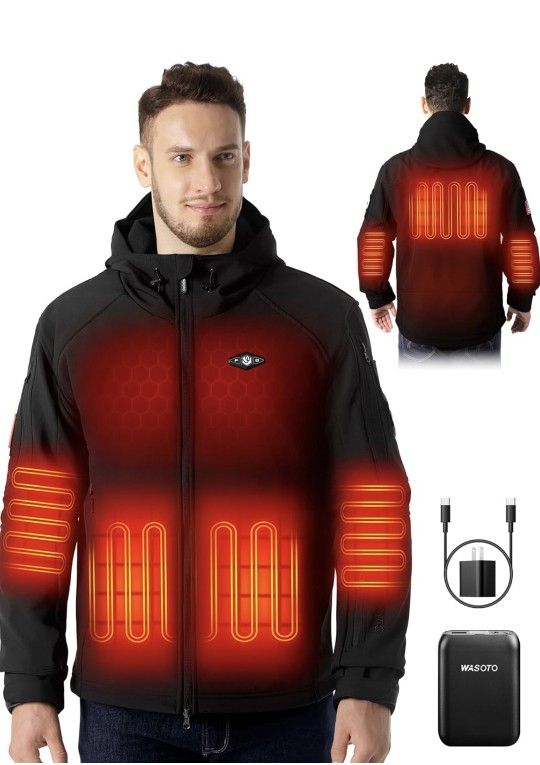 Heated Jackets for Men with 18400mAh Battery Pack Included Windproof Waterproof Mens Heated Jacket