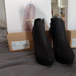 JESSICA SIMPSON Womens Black V-Cut Out Raxen Deluxe Hills Dress Booties 