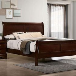 Queen bed frame Cherry