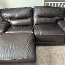 Leather Sofa With Chaise Power Reclining