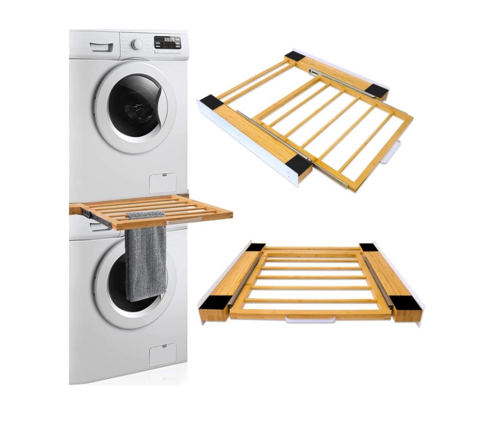 Washer Dryer Stacking Kit 28" With Pull Out Shelf And Ratchet Strap