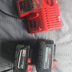 Milwaukee Charger And 6.0 Battery  And Xc Battery 