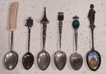 7 Vintage Unique Souvenir Spoons