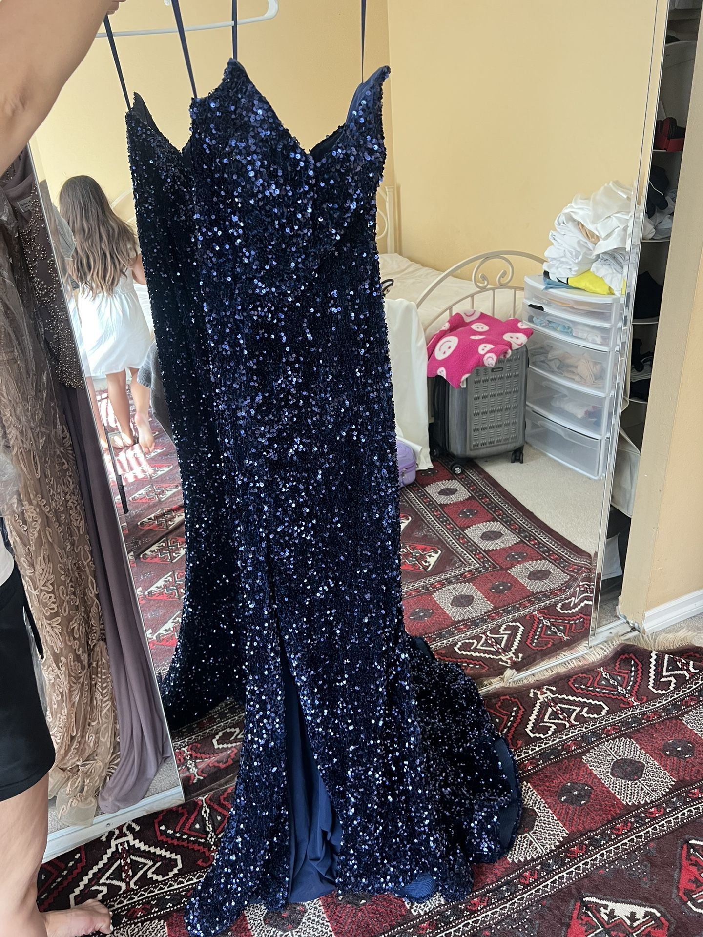 Blue Sequin Mermaid Gown
